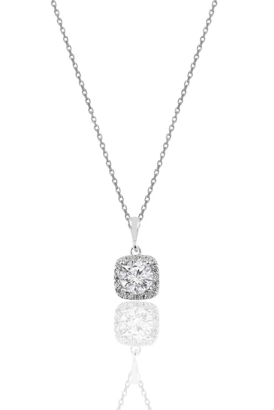 Gümüş rodyumlu zirkon taşlı kare üçlü set SGTL10762RODAJ - Resim 2