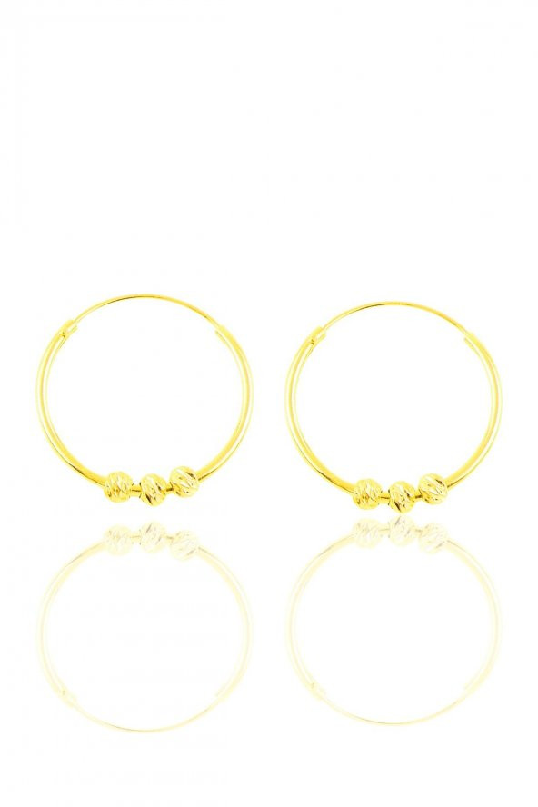 Gümüş altın yaldızlı 18 mm dorica halka küpe