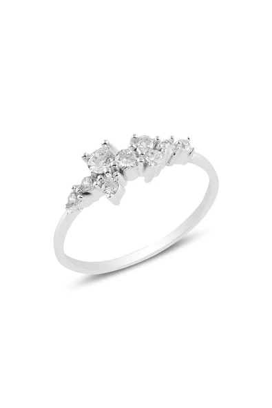 Gümüş rodyumlu  zirkon taşlı lady gümüş yüzük SGTL10616RODAJ ürün görseli