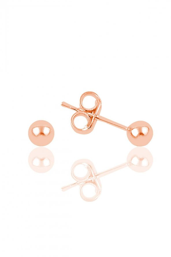 Gümüş rose 5 mm gümüş top küpe