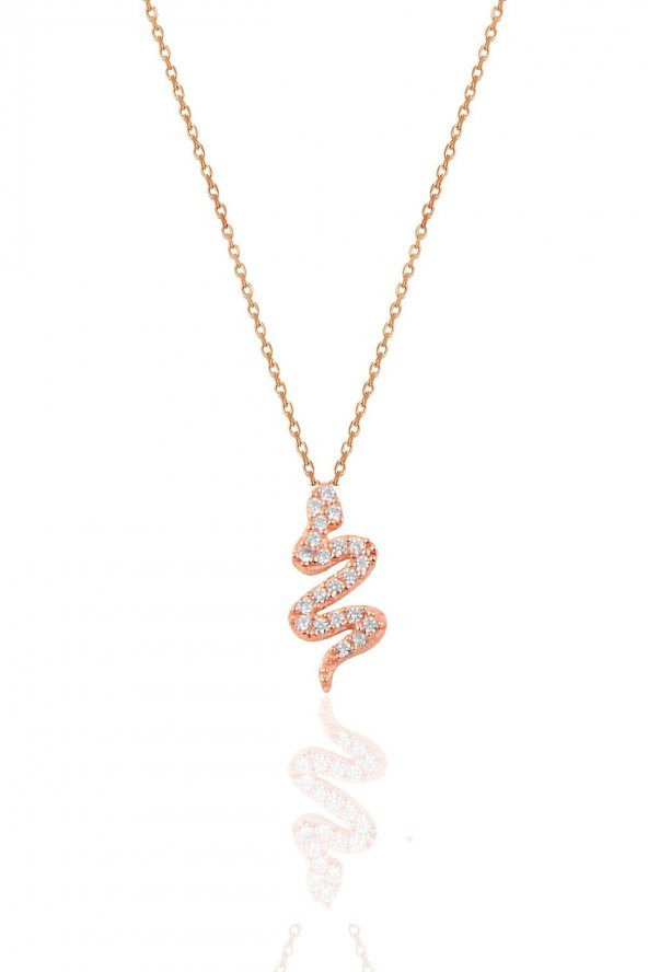 Gümüş rose zirkon taşlı gümüş yılan üçlü set - 2
