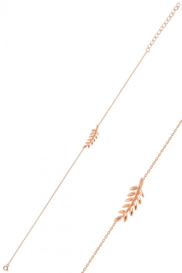 Gümüş rose yaprak üçlü set - Resim 3