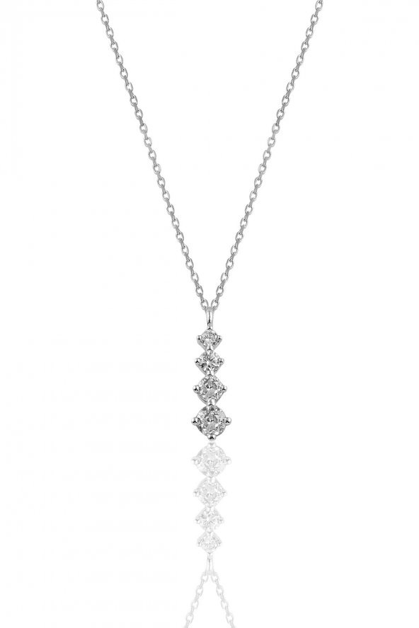 Gümüş rodyumlu zirkon taşlı  ışıltılı ikili set - 2