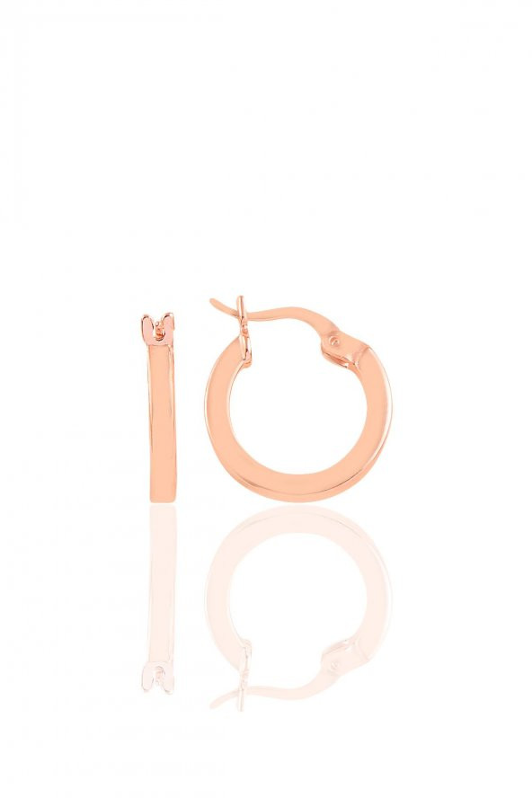 Gümüş rose 14 mm  şarnel halka küpe ürün görseli 1