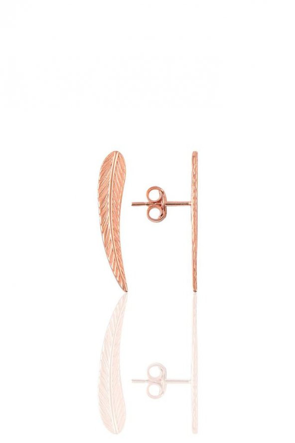 Gümüş rose tüy modeli gümüş küpe ürün görseli