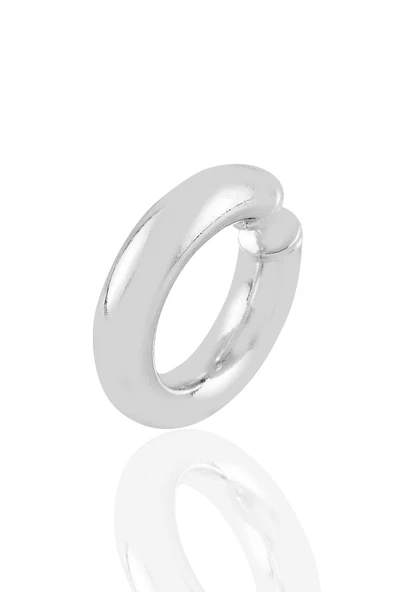 Gümüş sade sıkıştırmalı kalın kıkırdak küpe SGTL10886RODAJ ürün görseli