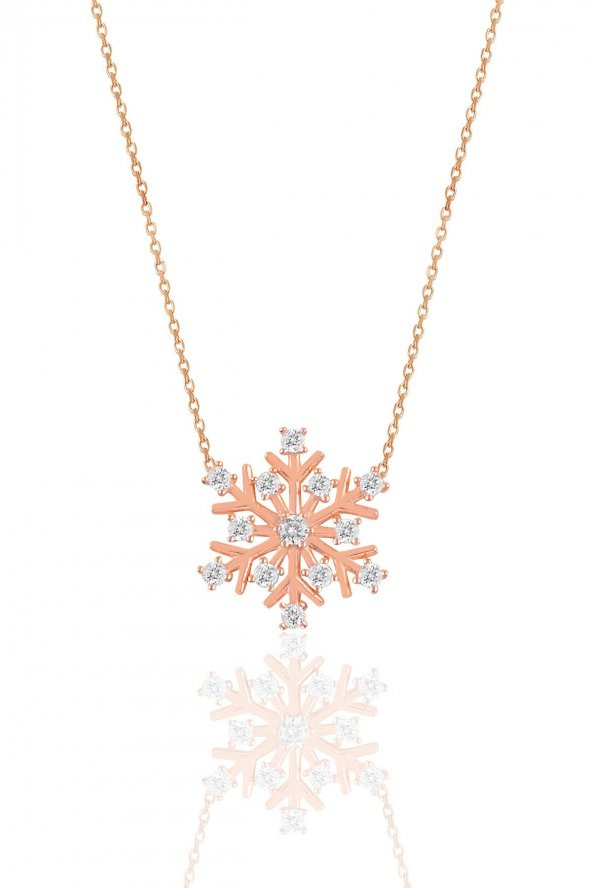 Gümüş rose zirkon taşlı kartanesi kolye ürün görseli