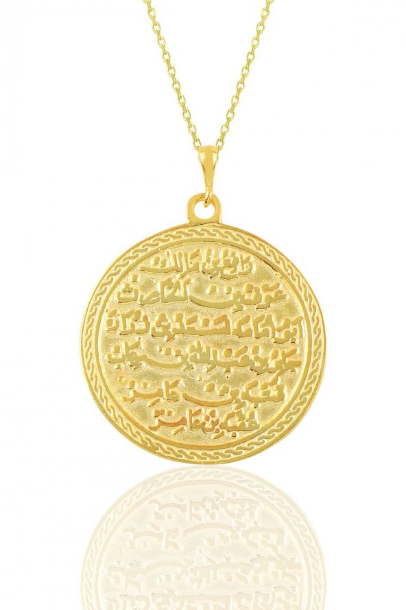 Gümüş altın yaldızlı kıtmir duası yazılı kolye