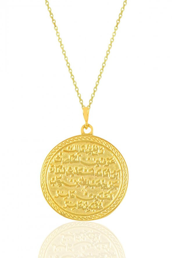 Gümüş altın yaldızlı kıtmir duası yazılı kolye - Resim 2