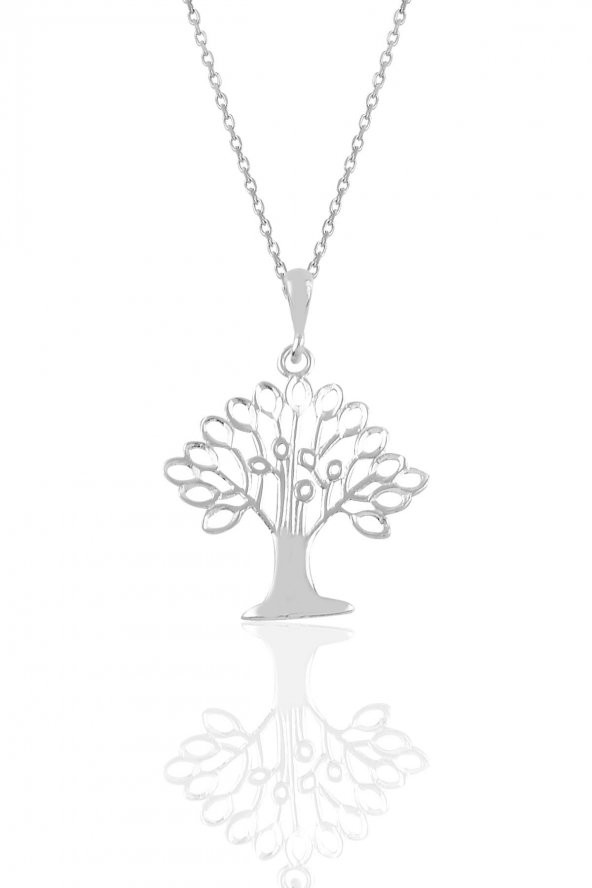 Gümüş rodyumlu ağaç kolye ürün görseli