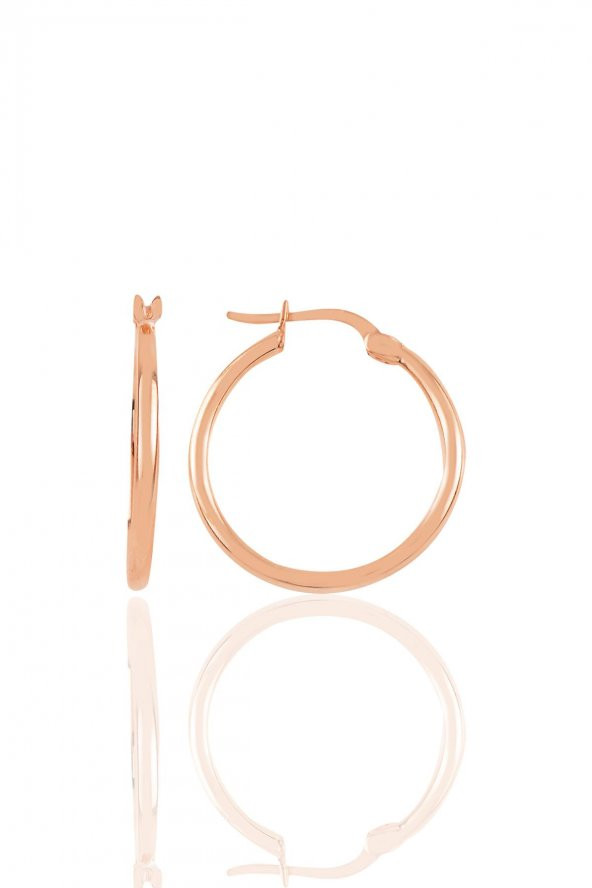 Gümüş rose 23 mm şarnel halka küpe - 1