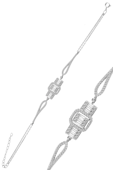 Gümüş rodyumlu baget taşlı dörtlü set SGTL10955RODAJ - Resim 2