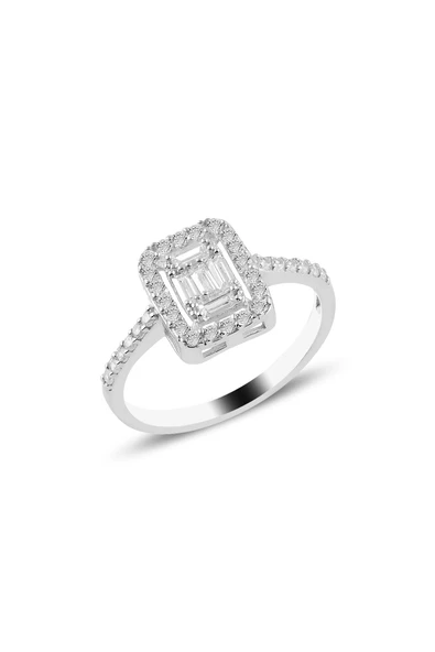 Gümüş rodyumlu  gümüş baget taşlı üçlü set SGTL10736RODAJ - Resim 3