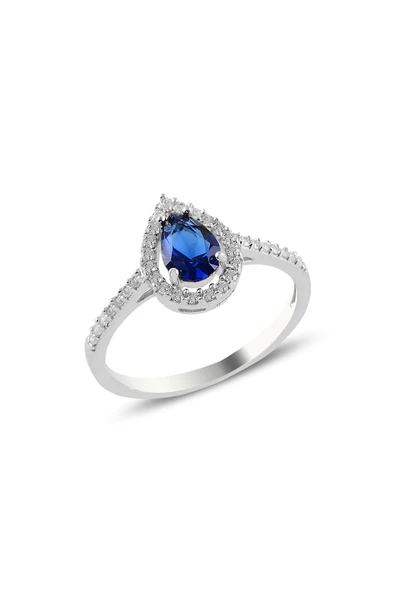 Gümüş rodyumlu safir taşlı damla modeli üçlü set SGTL11003LACI - Resim 4