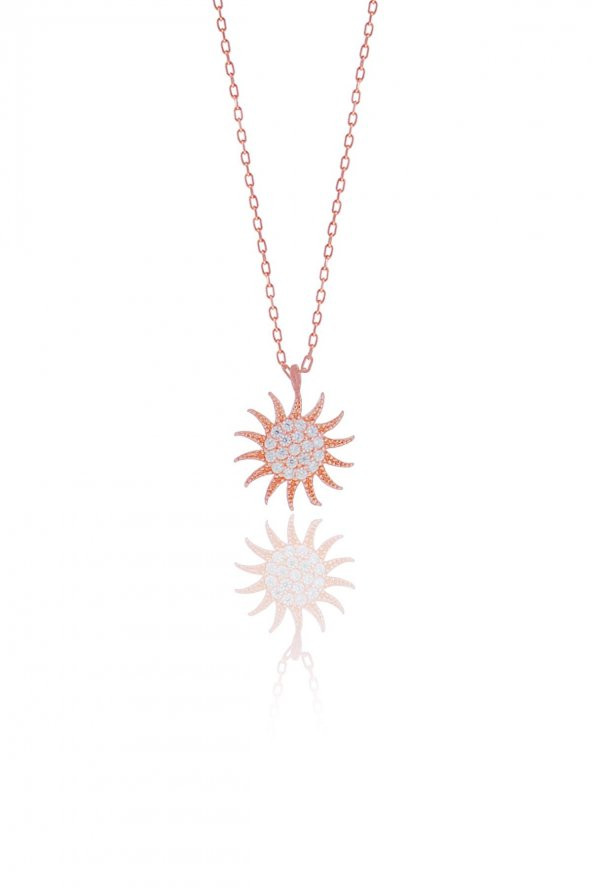 Gümüş rose zirkon taşlı güneş üçlü set - 2