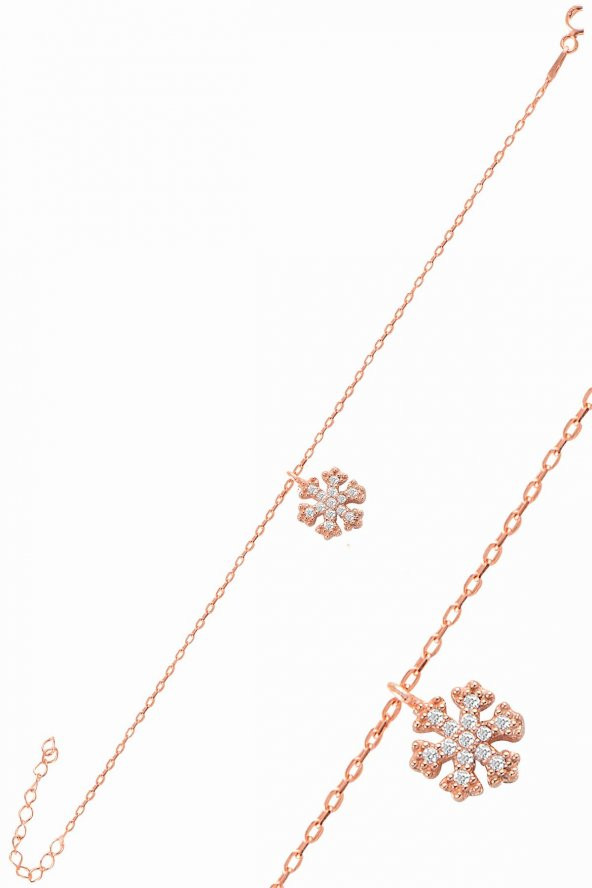 Gümüş rose zirkon taşlı kartanesi bileklik ürün görseli