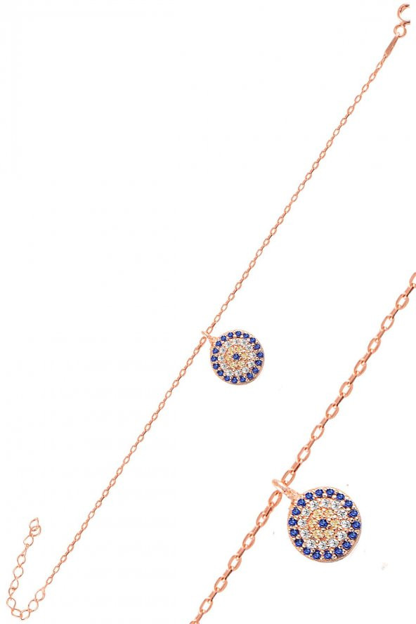 Gümüş rose zirkon taşlı nazar bileklik ürün görseli 1