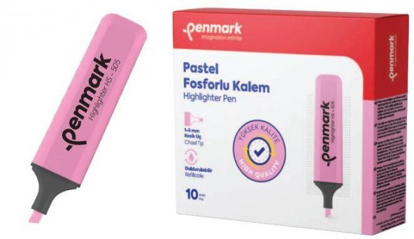 PENMARK FOSFORLU KALEM NEON PEMBE 10LU HS 505 04 ürün görseli 1