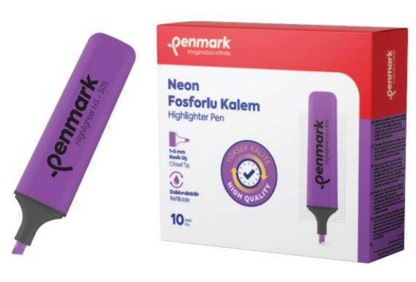 PENMARK FOSFORLU KALEM NEON LILA 10 LU HS 505 05 ürün görseli