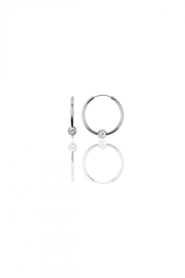 Gümüş 14 mm sade toplu halka küpe ürün görseli 1