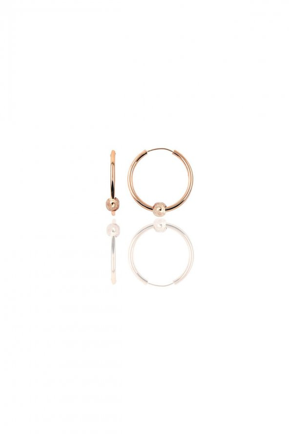 Gümüş rose 14 mm sade toplu halka küpe