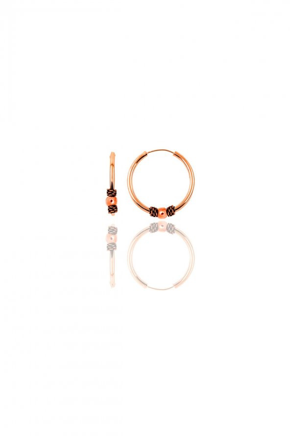 Gümüş rose 14 mm toplu halka küpe ürün görseli 1