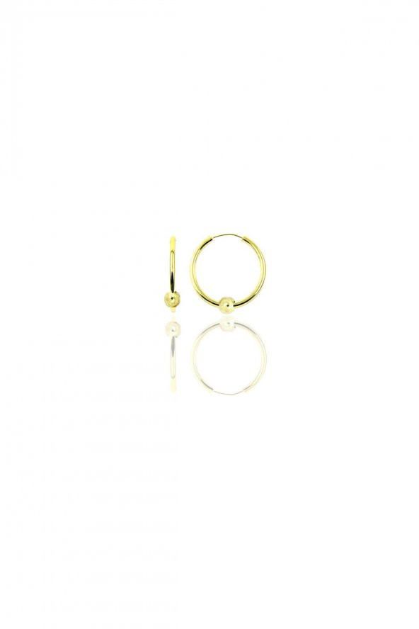 Gümüş altın yaldızlı 12 mm mini  sade toplu halka küpe