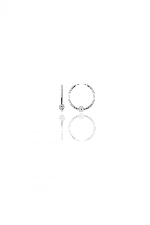 Gümüş 12 mm mini  sade toplu halka küpe