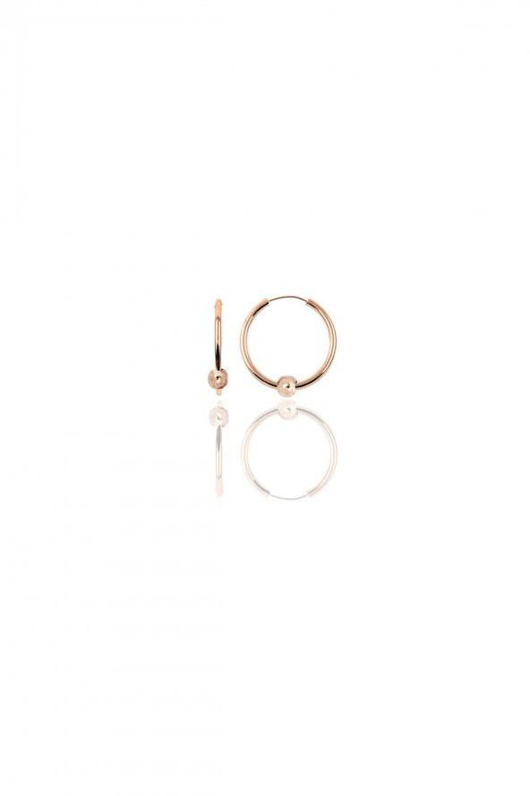 Gümüş rose 12 mm mini  sade toplu halka küpe