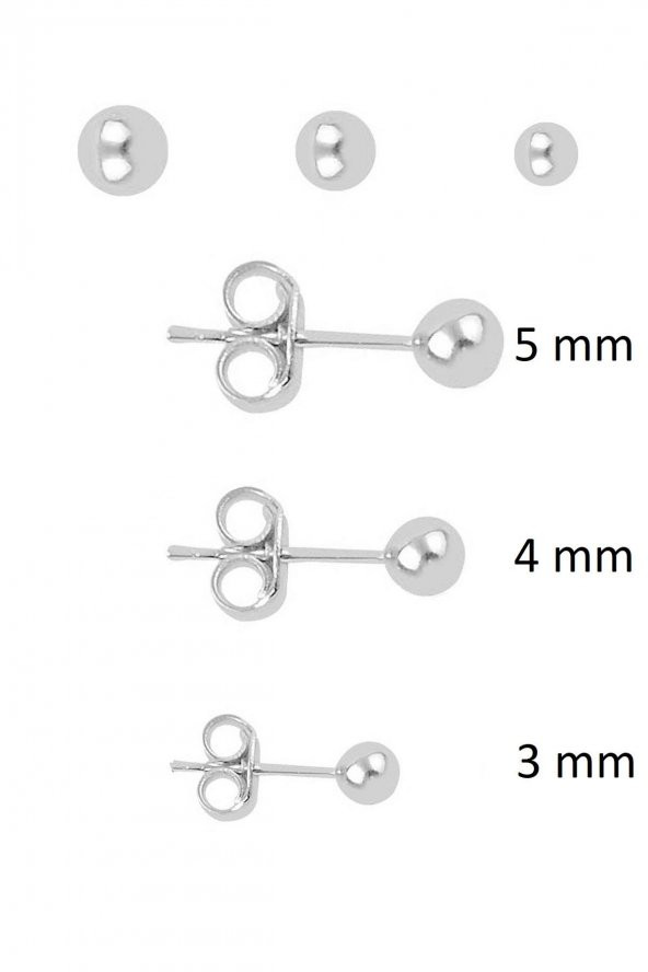 Gümüş  3 boy top kombin küpeler ürün görseli