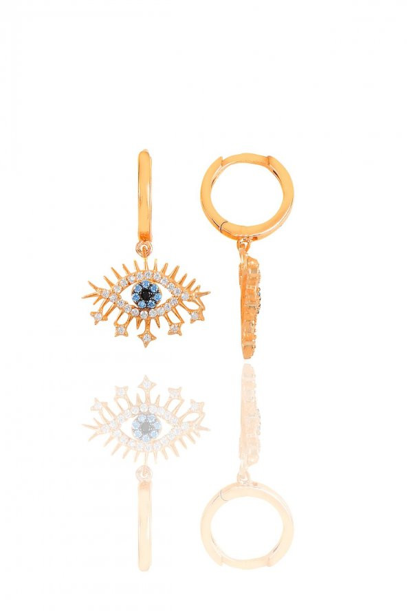 Gümüş rose zirkon taşlı lareyn küpe ürün görseli