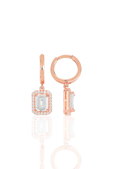 Gümüş rose baget taşlı üçlü set SGTL11564ROSE - Resim 4