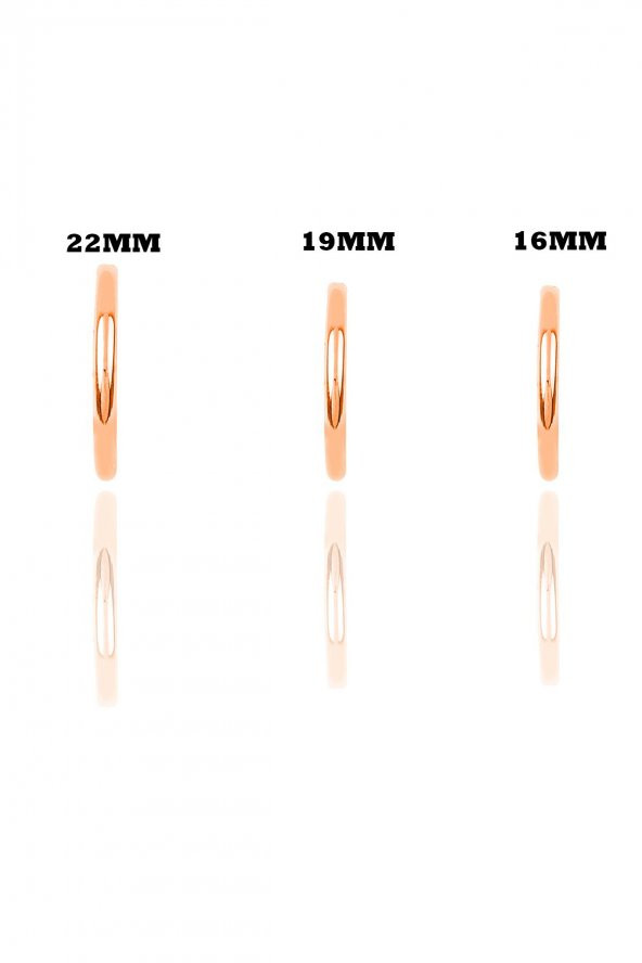 Gümüş rose  üç boydan oluşan şarnel halka küpeler - Resim 2