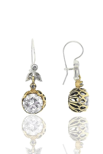 Gümüş zirkon tek taşlı otantik üçlü set SGTL11592BEYAZ - 4