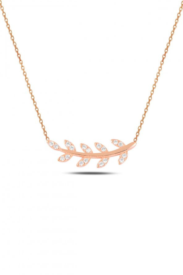 Gümüş rose zirkon taşlı yaprak  üçlü set - Resim 2