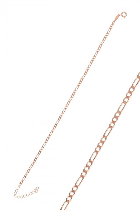 Gümüş rose figaro zincir bileklik ürün görseli