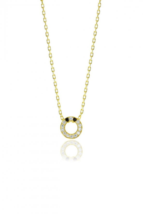 Gümüş  altın yaldızlı üç boyutlu minimal Ö gümüş harf kolye ürün görseli 1