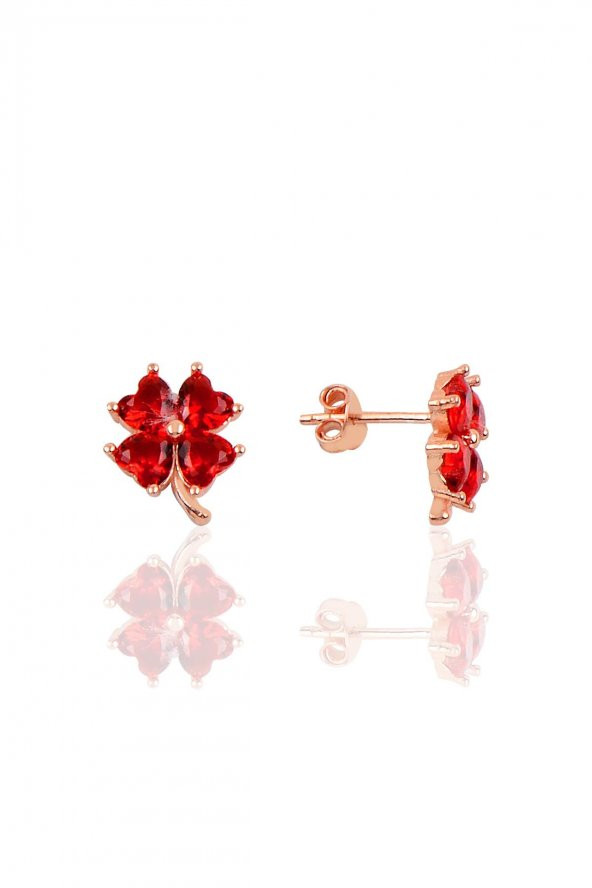 Gümüş rose lal  renkli yonca modeli üçlü set - 4