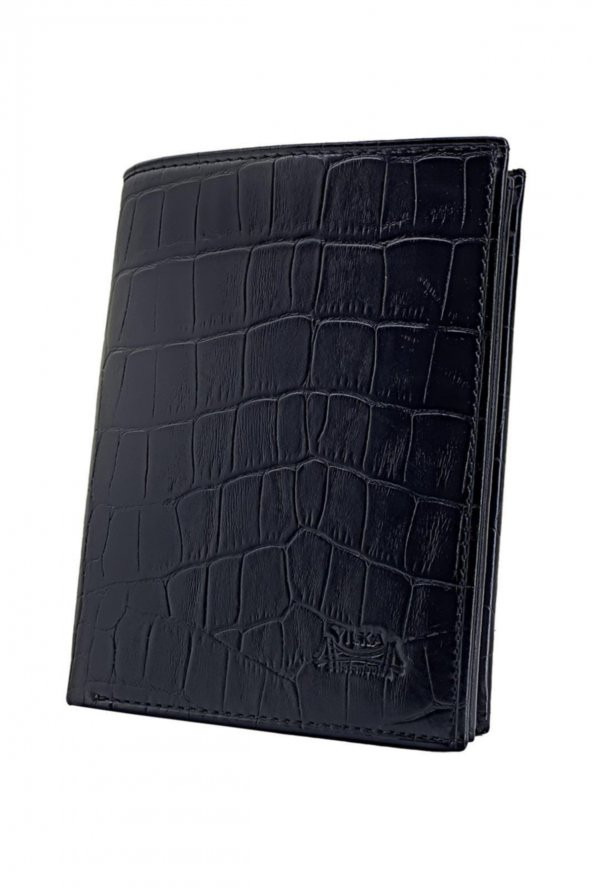 Erkek Deri Cüzdan - Kroko Siyah
