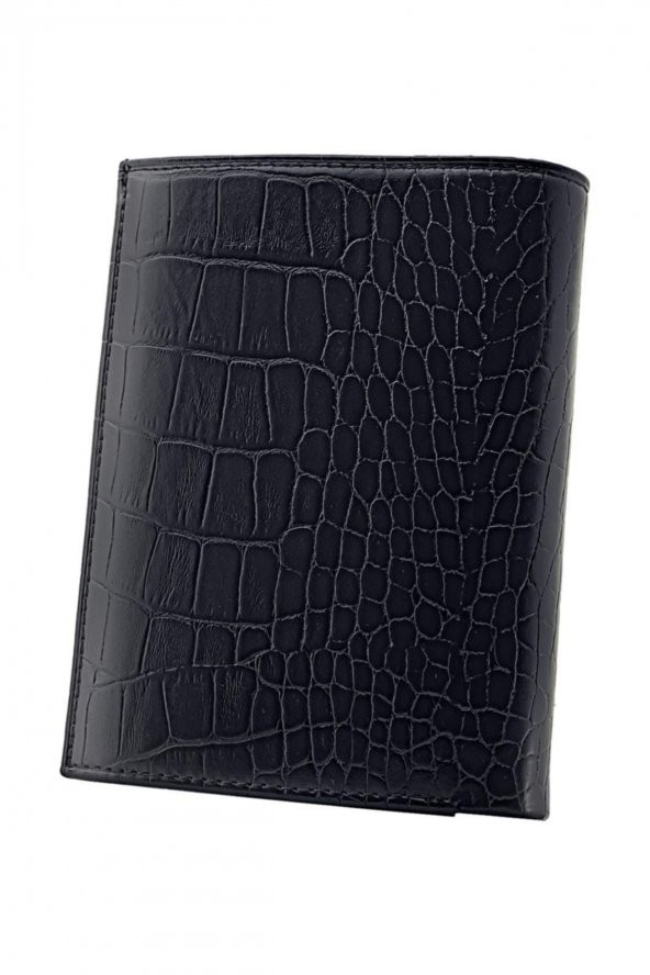 Erkek Deri Cüzdan - Kroko Siyah - 2