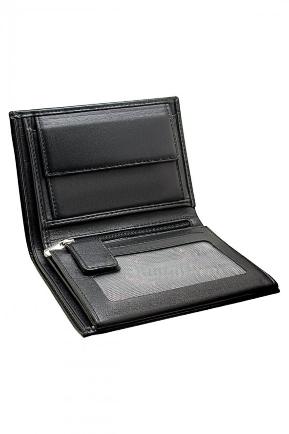 Erkek Deri Cüzdan - Kroko Siyah - 3