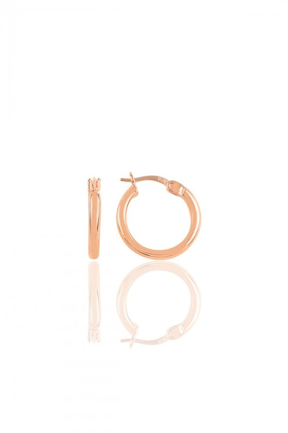 Gümüş rose 16 mm şarnel halka küpe