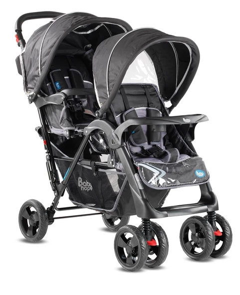 Babyhope P - 738 Arka Arkaya İkiz bebek arabası - 3