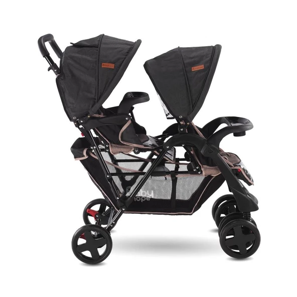 Babyhope P - 738 Arka Arkaya İkiz bebek arabası - 6