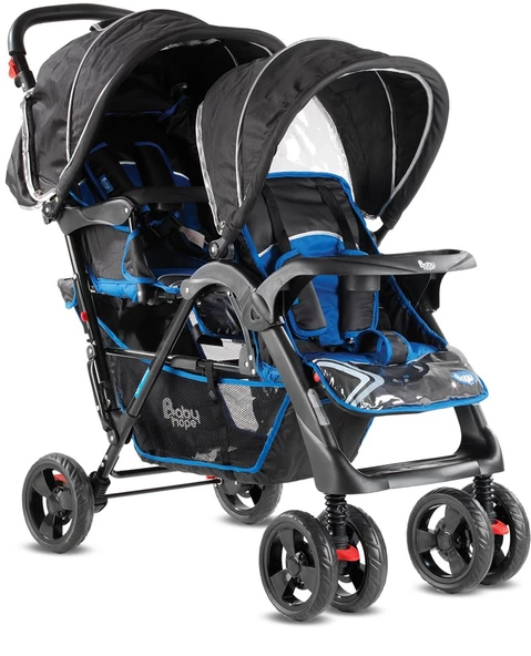 Babyhope P - 738 Arka Arkaya İkiz bebek arabası - 4