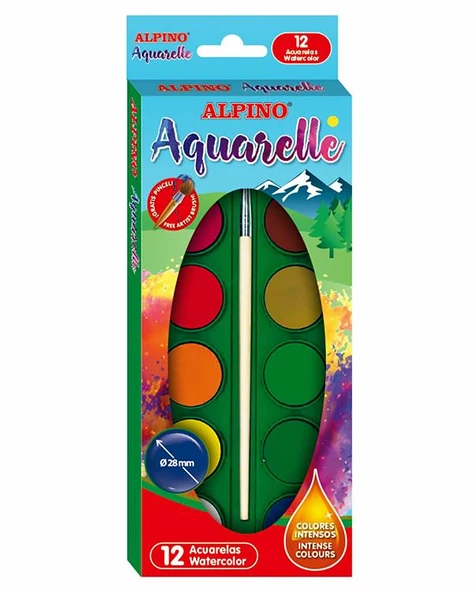 Alpino Aquarelle 12 Renk Sulu Boya Seti