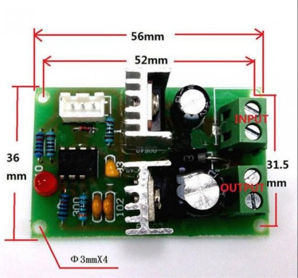 DC 12-36v 3A Pwm Motor Hız Kontrol Kartı Tek Yönlü - 4