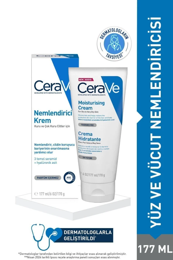 Cerave Nemlendirici Krem Kuru ve Çok Kuru Ciltler 177 ml