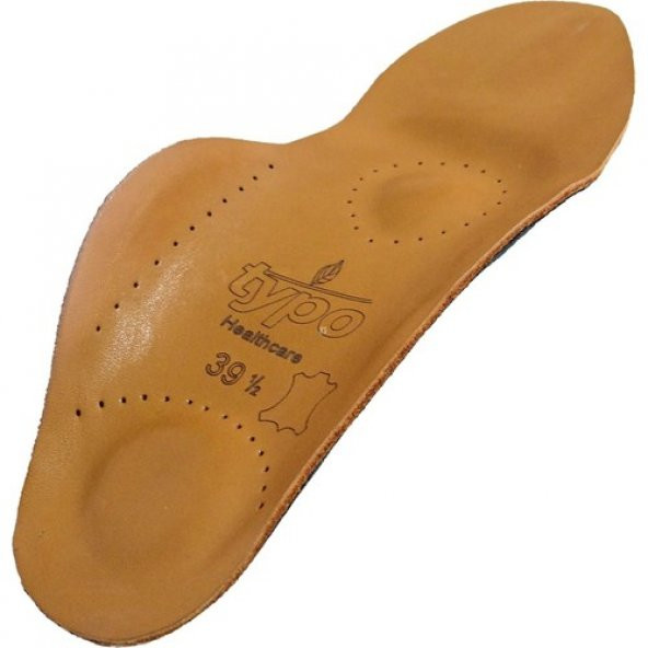 Typo Deri Tabanlık Düz Taban Topuk Dikeniİçe Basma Önleyici