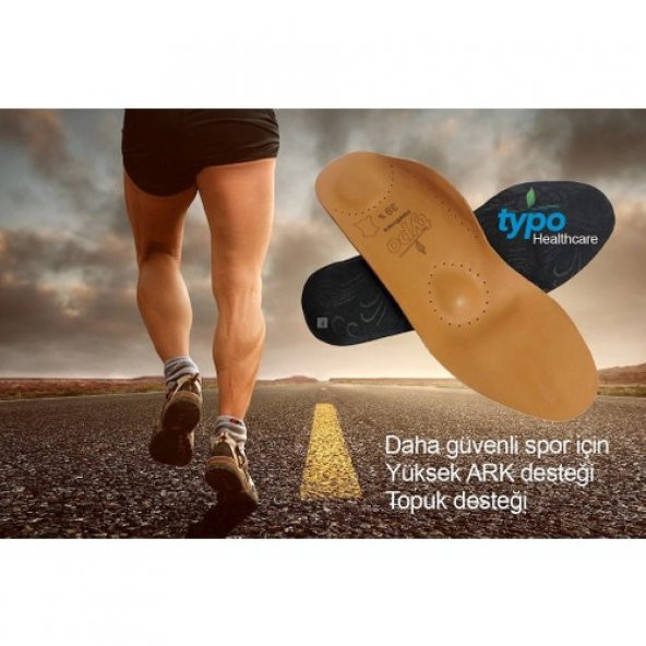 Typo Deri Tabanlık Düz Taban Topuk Dikeniİçe Basma Önleyici - 3